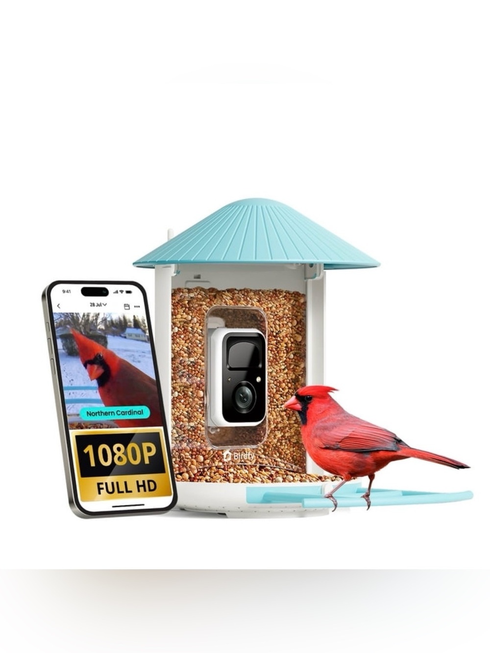 NETVUE Birdfy Smart Bird Feeder with Camera, 1080P Live View, Auto Capture